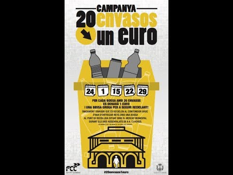 CAMPANYA RECICLATGE: 1 EUROS PER CADA 20 ENVASOS