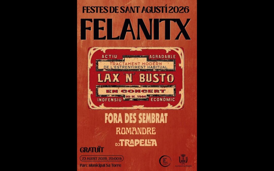 Romandre, Lax’n’busto i Fora des Sembrat, actuaran a les verbenes